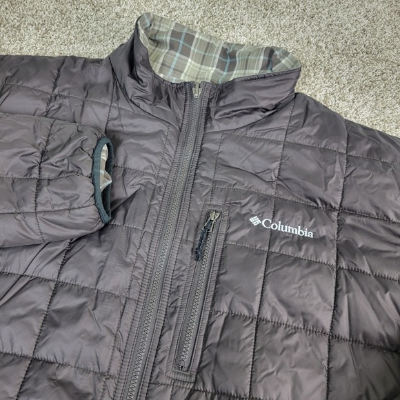 Columbia Mens 2XL Reversible Quilted Flannel Full Zip Jacket - Picture 1 of 4
